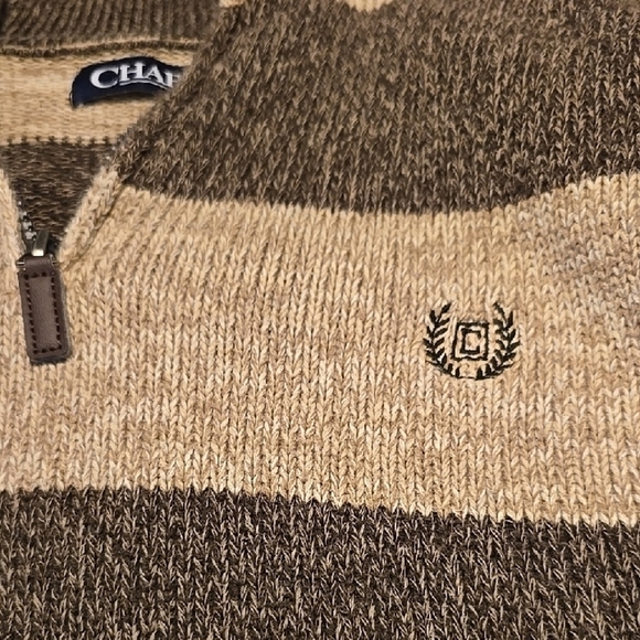 Chaps Brown and Tan Zip Up Sweater with Classic Design XL - Picture 3 of 3